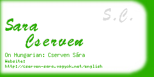 sara cserven business card